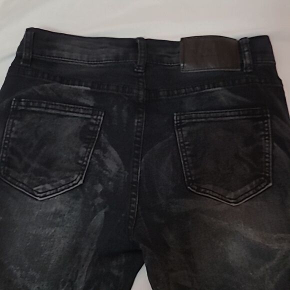 Reason supply co Ribbed Distressed Mulberry Moto Jeans Slim Fit Size 28 x 30 - Picture 9 of 12